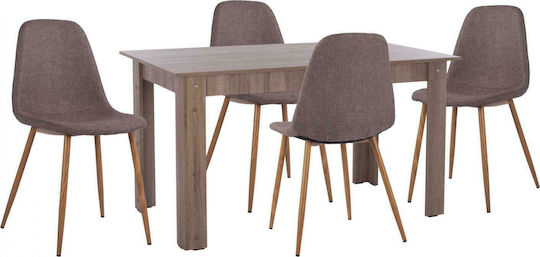 Трапезария 5бр Sonoma / Brown 140x80бр