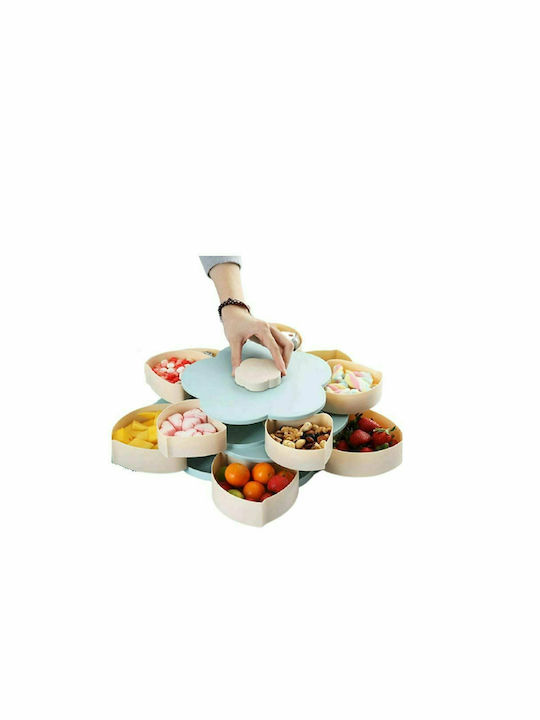 Aria Trade Plastic Dessert Tower Stand with 2 Tiers AT000355 Blue Ø27cmxY13cm