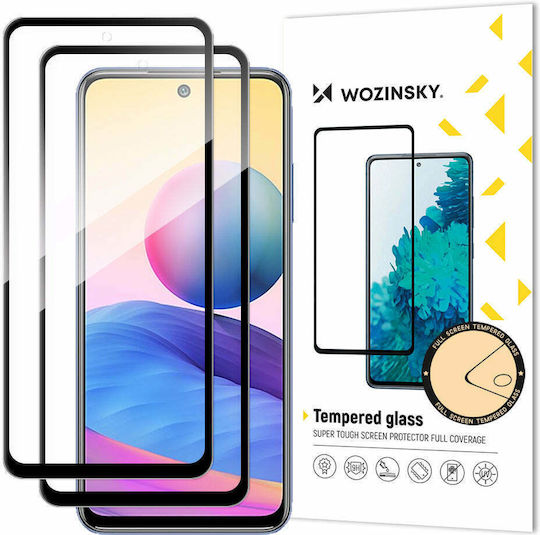 Wozinsky Super Tough x2 Adeziv complet Full Face Tempered Glass 2buc Negru (Redmi Note 10 5G / Poco M3 Pro)