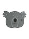 Bebe Stars Panda Kids Rug Cotton Grey 94x130cm