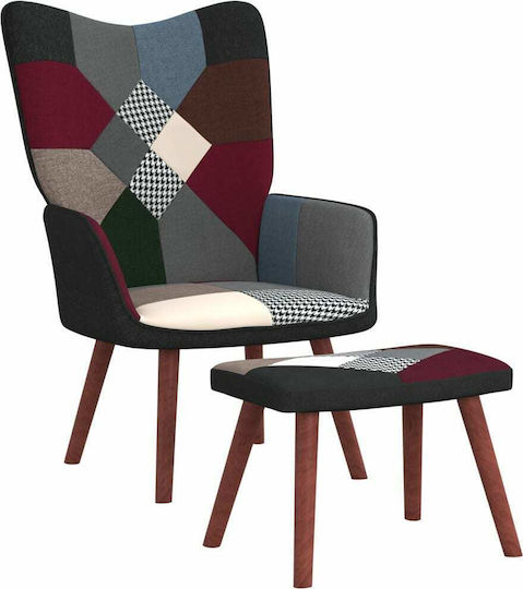 Μπερζέρα με Υποπόδιο 61.5x69x95.5cm Patchwork Μπερζέρα με Υποπόδιο 61.5x69x95.5cm Patchwork