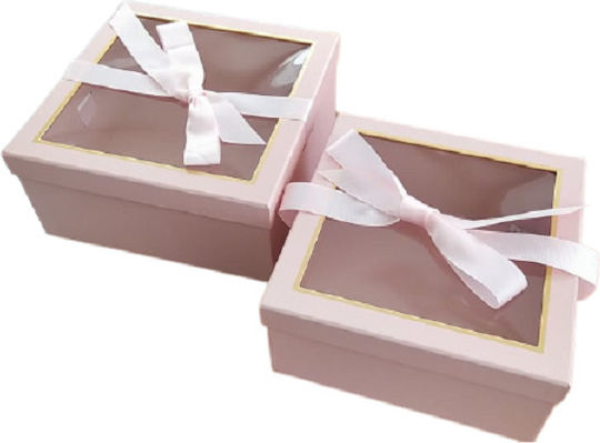 JK Home Decoration Paper Box for Gift Pink 25.5x12.5cm. 2pcs