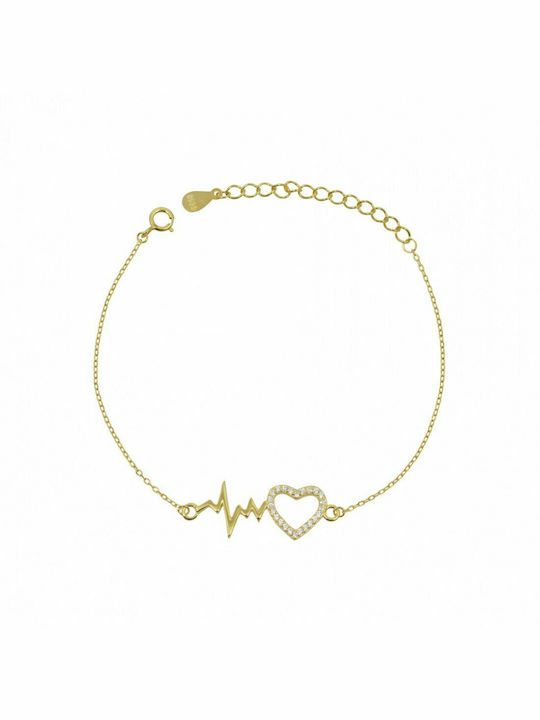 Bracelet Heart Gold Silver 925