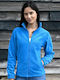 Fleece Γυναικεία Ζακέτα με Φερμουάρ σε Μπλε Χρώμα