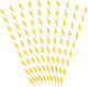 PartyDeco Stripped Yellow Straws Paper Yellow 10pcs