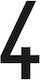 Lampa Car Number Stickers "4" 6 x 3cm in Black Color 1pcs