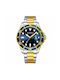 Curren Gold/Blue Uhr Batterie mit Metallarmband Silver/Gold