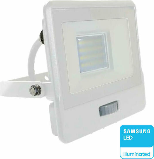 V-TAC Waterproof LED Flood Light 20W Natural White 4000K with Motion Sensor IP65