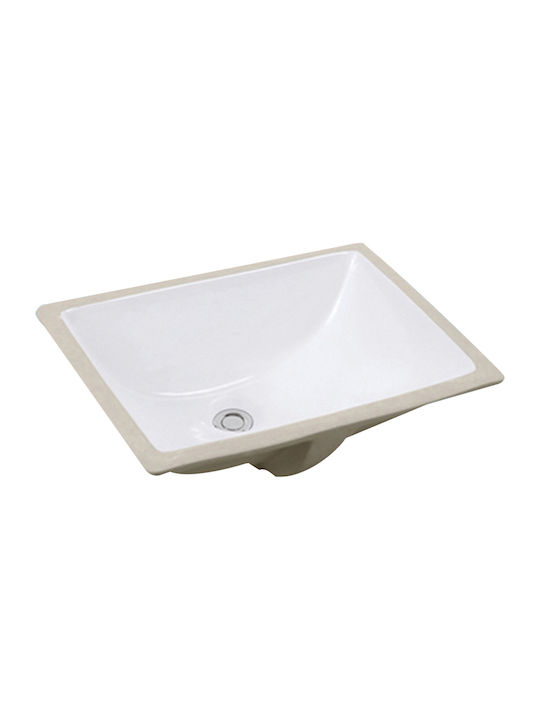 Vinci Square Semi-recessed Sink Porcelain 46.5x34.5x20cm White