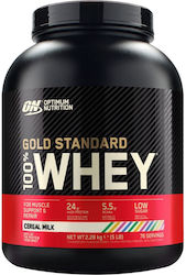 Optimum Nutrition Gold Standard 100% Whey Molkenprotein Glutenfrei mit Geschmack Müsli-Milch 2.27kg