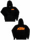 KTM Classic Logo Φούτερ με Κουκούλα σε Μαύρο χρώμα