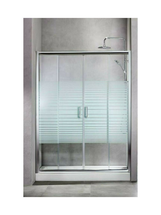 Tema New 4-Panel Sliding Entry Door Διαχωριστικό Ντουζιέρας με Συρόμενη Πόρτα 170-173x180cm Serigrafato