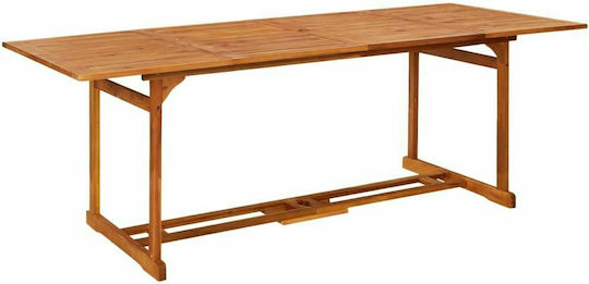 Ξύλινο Τραπέζι Εξωτερικού Χώρου Καφέ 220x90x75εκ.