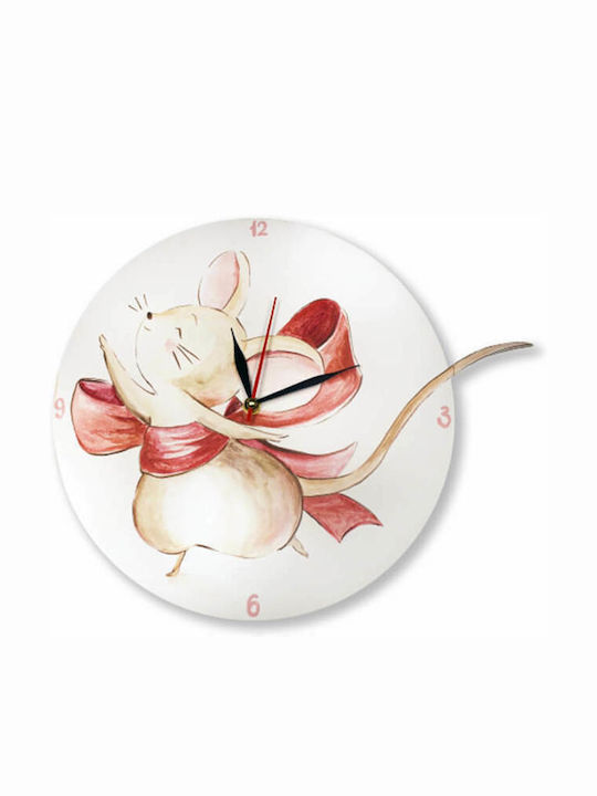 Yapadapadou Kids Wooden Wall Clock Mouse 25cm