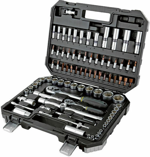 Topmaster Ratschen- & Steckschlüssel-Sets 1\2" & 1\4" 86Stück