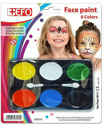 Karneval Make-up-Palette Gesichtsfarben-Palette 6 Farben Bunt 6Stück