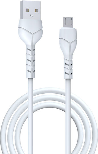 Devia Kintone Series Regular USB 2.0 spre micro USB Cablu Alb 1m (DVCB-351129) 1buc
