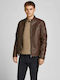 Winter Faux Leather Jacket Biker Chocolate Fondant