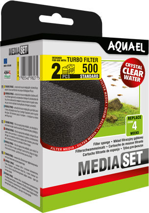 Aquael Turbo Filter 500 Sponge for Aquarium Filter Accessories 2 Pieces