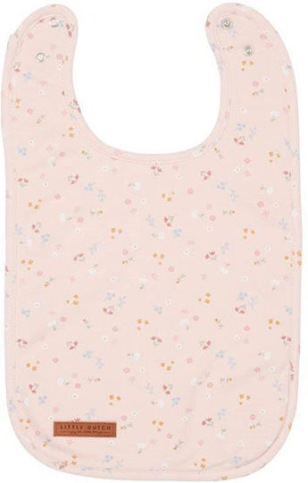 Little Dutch Σαλιάρα Υφασμάτινη με Κουμπί Little Flowers Pink