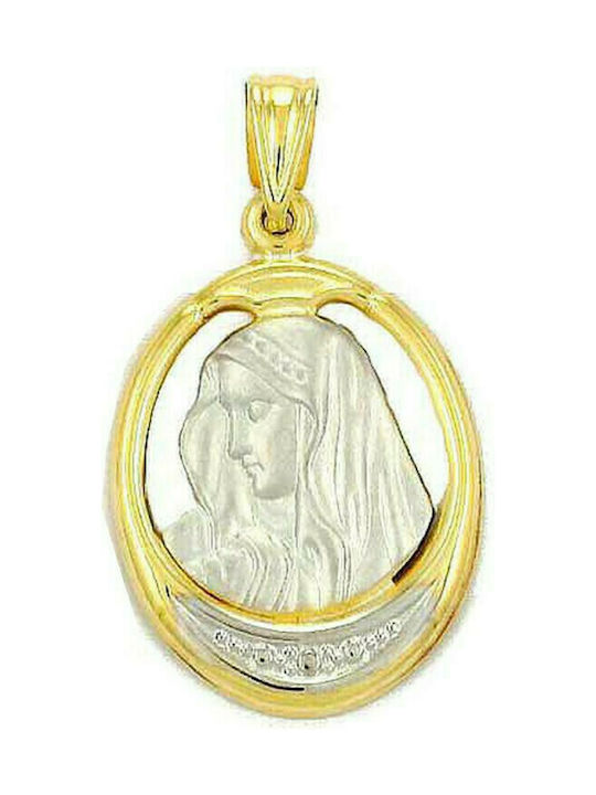 Anhänger Kinder Amulett mit der Jungfrau Maria aus Gold 14K PD11056