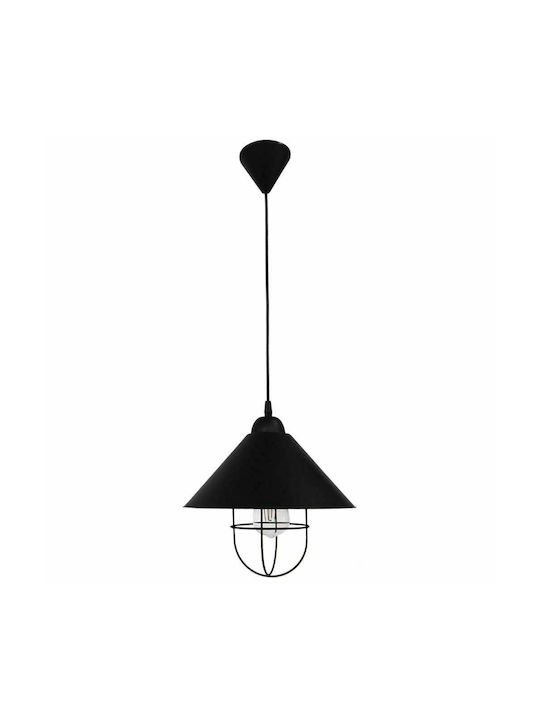 Heronia Conos 1/L Pendant Light Suspension Grid for Socket E27 Black