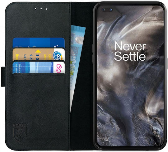 Rosso Deluxe Wallet Piele Negru (OnePlus Nord)