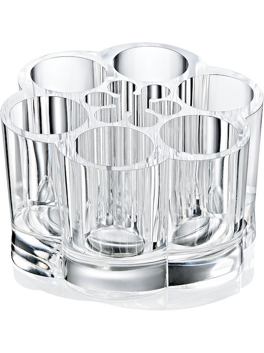 Cosmetics Organizer with Dividers Transparent 9x9x6cm
