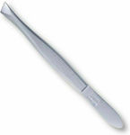 Credo Eyebrow Tweezer with Curved Tip Silver 1pcs