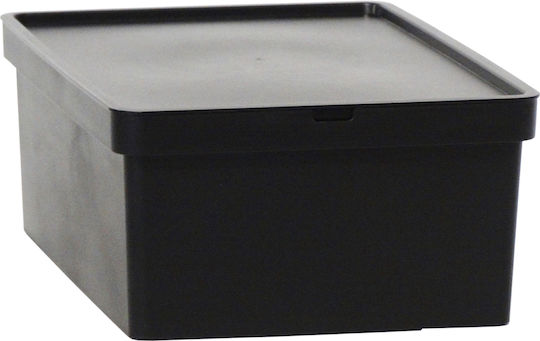 Viomes Nova Plastic Cutie de Depozitare cu Capac Negru 35.5x25.5x13.5cm 1buc