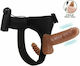Baile Ultra Passionate Harness Dual Penis Strap On Harness with Double Dildo and Vibration in color Flesh