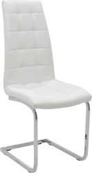 Darrell Καρέκλες Τραπεζαρίας με Επένδυση Δερματίνης Λευκές 2τμχ 41x54x107εκ.