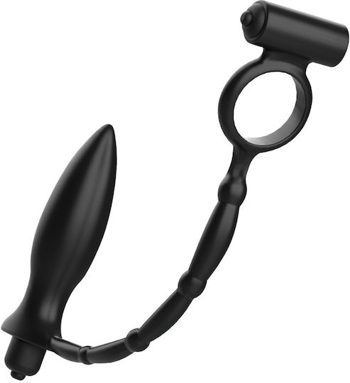 Addicted Toys Vibration Ring Schwanz Silikon mit Analplug Schwarz