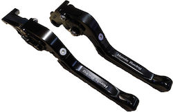 Set Brems-/Kupplungshebel für Motorräder Flexibel Einstellbar für Honda CBF 500 Schwarz 25001463-7