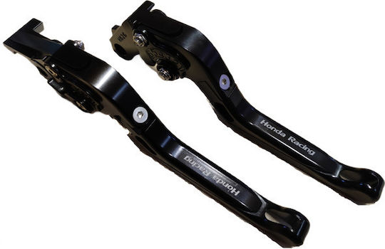 Set Brems-/Kupplungshebel für Motorräder Flexibel Einstellbar für Honda CBF 500 Schwarz 25001463-7