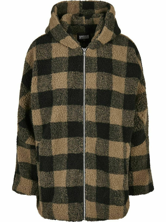 Urban Classics Sherpa Women's Checked Beige Coa...