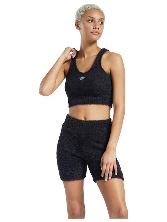 Classics Cozy Damen Sommer Crop Top Ärmellos Schwarz