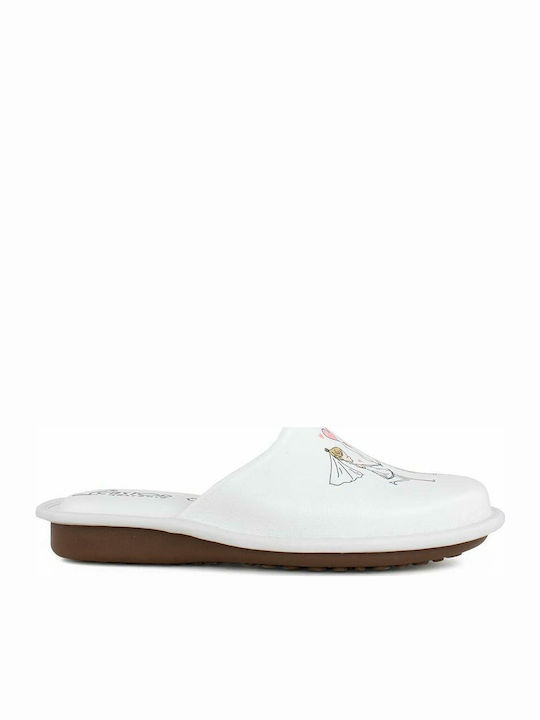 Anatomical Leather Women's Slippers White