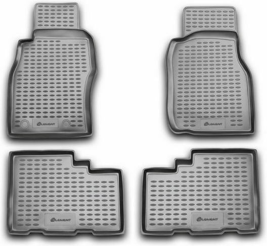 Novline Set of Front and Rear Mats 4pcs for Nissan Patrol 1997-2010 Black