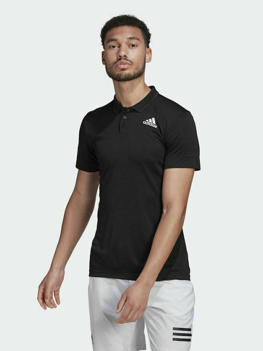 Adidas Ανδρική Μπλούζα Polo Κοντομάνικη Μαύρη