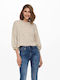 Alona Hood Women's Blouse Long Sleeve with Hood Beige