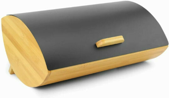 Marva Bread Box with Lid made of Bamboo Black 35.5x26x16cm