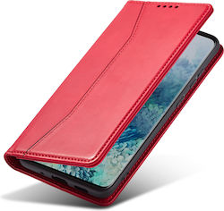 Bodycell PU Leather Synthetic Leather Wallet Red (Realme 8iRealme 8i)