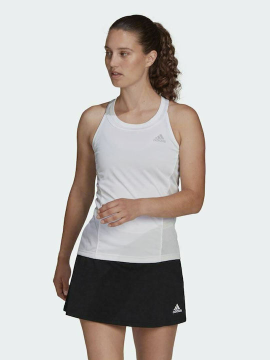 Adidas Club Tennis Αμάνικη Γυναικεία Αθλητική Μπλούζα Λευκή