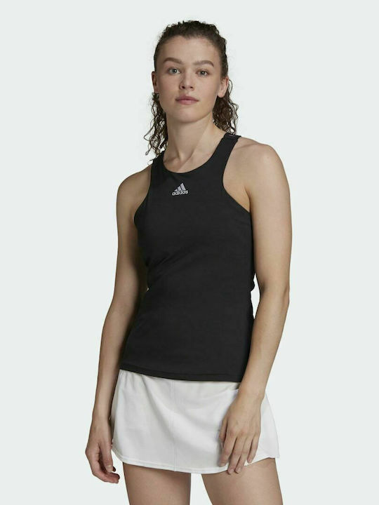 Adidas Tennis Αμάνικη Γυναικεία Αθλητική Μπλούζα Μαύρη