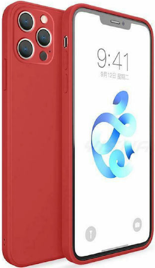 Bodycell Square Liquid Back Cover Σιλικόνης Κόκκινο (iPhone 13 Pro)