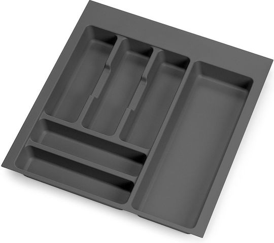 Emuca Plastic Drawer Cutlery Tray 43.5x48.2x4.5cm Anthracite