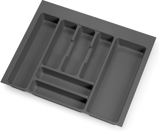 Emuca Tăvi pentru tacâmuri de sertar din plastic 60x41.8x4.5 cm Antracit