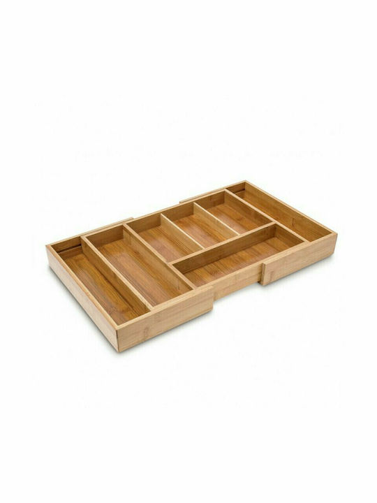 Relaxdays Tăvi Pentru Tacâmuri De Sertar Rabătabilă Din Lemn 48.5x28x5cm Maro
