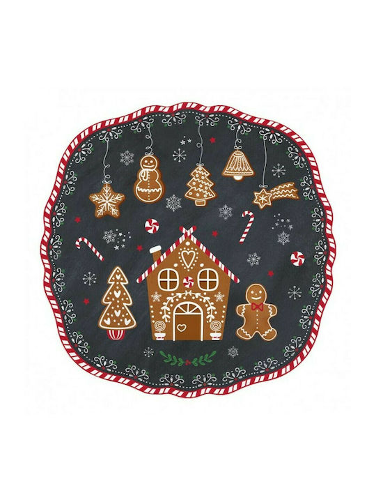 Marva Weihnachts- Platte Porzellan Schwarz D20cm. 1Stück